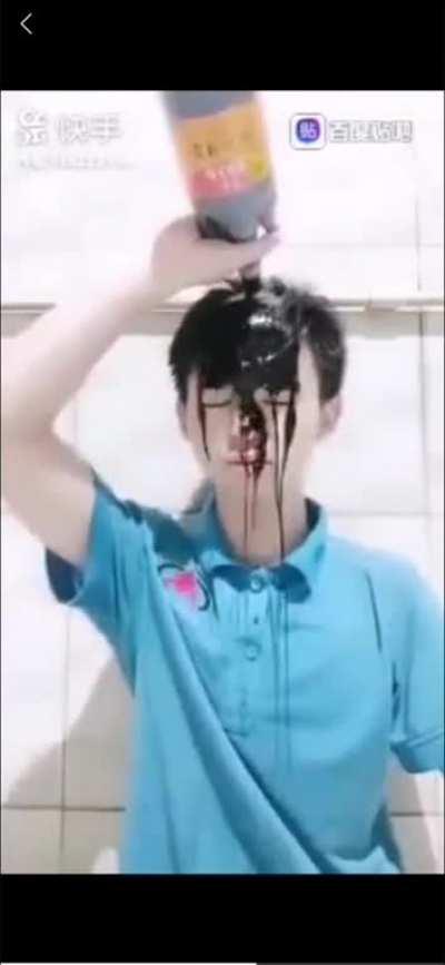 a chad chinese man showing how to reject an unwanted admirer