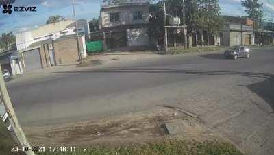 Cars go skidding on pedestrian