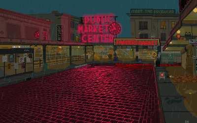 Made some pixel art of pike place in the rain!