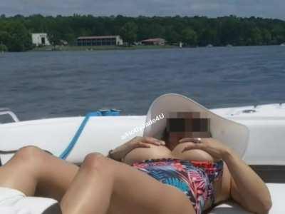 My motorboating boobies outdoors