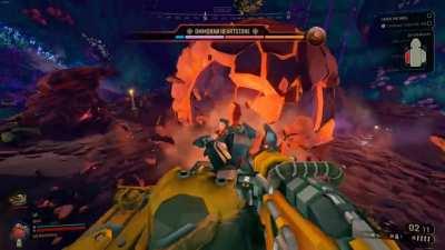 Drilldozer is perfectly synchronized with the music