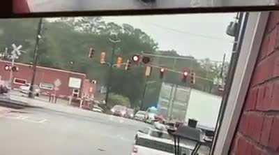 Happened in my town yesterday (trucks aren’t supposed to drive through this area).
