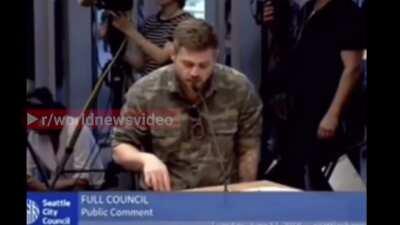 Soldier walks in and says “Sup bootlickers” and proceeds to yell at lawmakers for their inaction