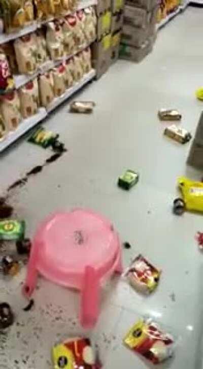 Today morning Assam was hit by a 6.4 magnitude Earthquake, This is a scene from a nearby shopping mall
