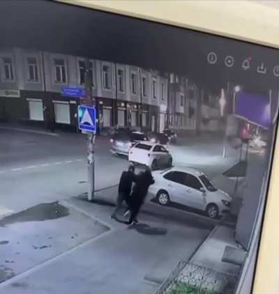 Ossetia,Russia. Dude tried to rob a couple holding a baby with an air pistol. Husband wasn’t having any of it