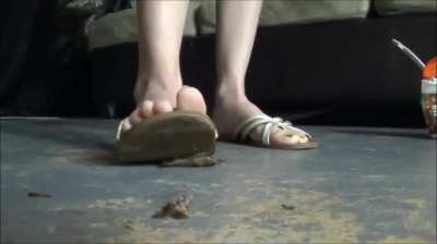 Blonde Babe crush Crawdads in Flat Shoes
