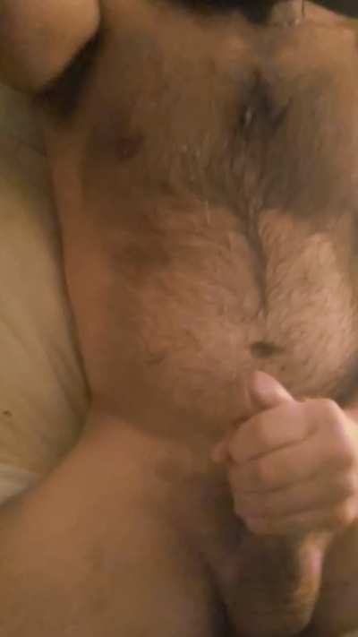 What makes a hairy chest better? Cover it in cum.