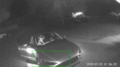 Wyze caught someone breaking into my car.