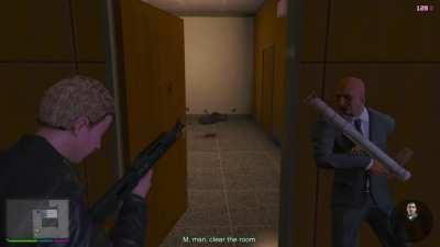 Watch him hit this door.