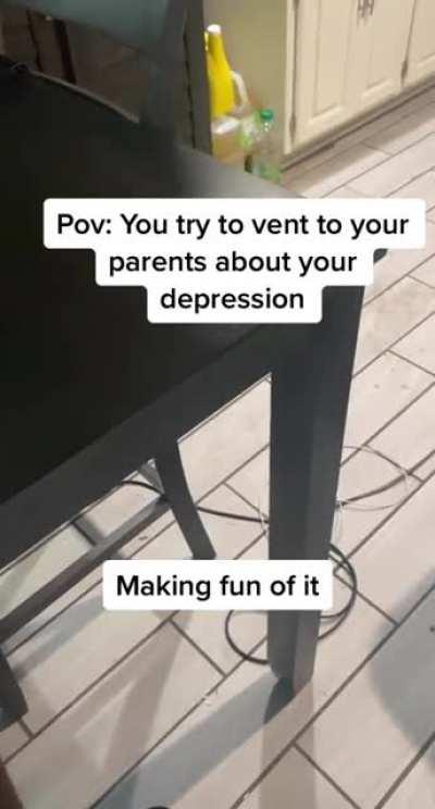 Parents gaslight son after he goes to them about his depression