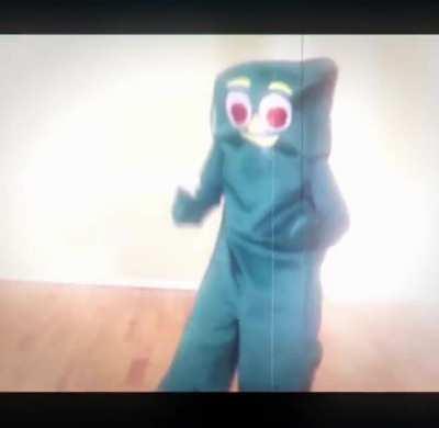 [FLASH/FLICKER WARNING] An edit of James dancing as Gumby