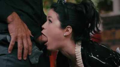 Yhivi in maid outfit blows