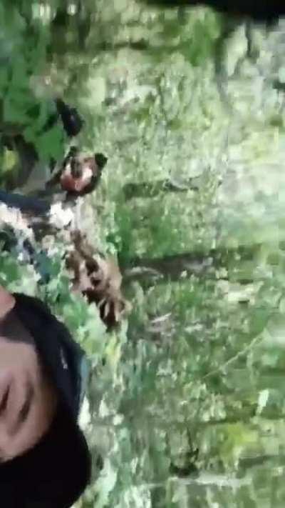 Israeli volunteers in Ukraine filming themselves during a Russian bombardment