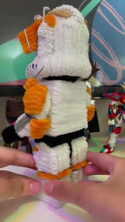 Made a Phase 2 Commander Cody Lego minifigure out of pipe cleaners