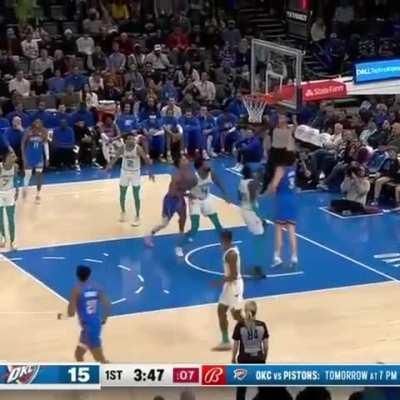 Josh Giddey when he sees the baddies courtside