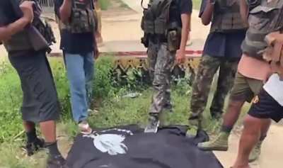 (Music from source) Myanmar (Burmese) pro-junta Pyusawhti militia drone bombing the anti-junta Zero Guerrilla Force in Natogyi Township on October 14th