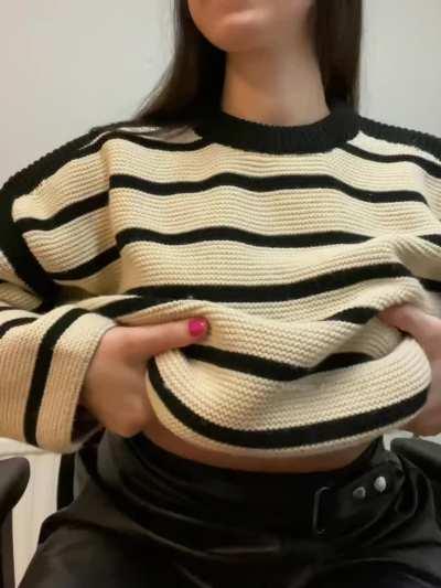 Almost got caught flashing my tits at work!