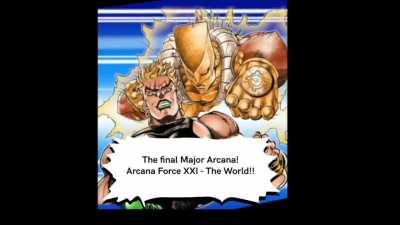 Per request, here's DIO summoning Arcana Force XXI - Za Warudo