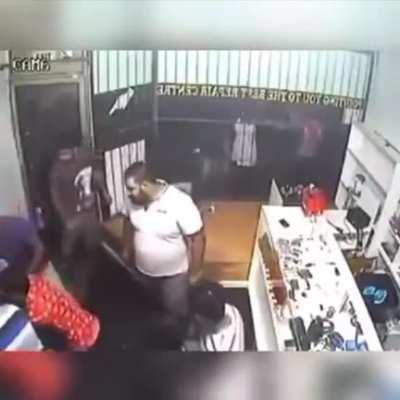 Trying to steal from a store owned by a large family