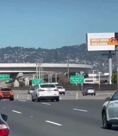 Naked woman shoots at cars near the Bay Bridge toll plaza July 25