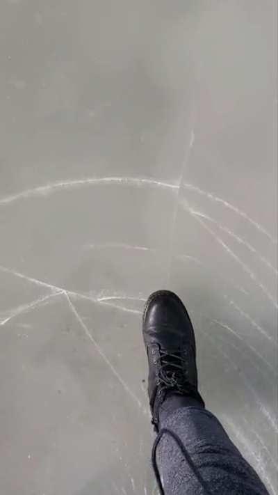 The sound of the ice crunching