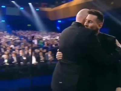 Messi refuses to take the award because Benzema deserved it. What a man!!!