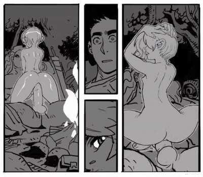 Femboy riding in the woods