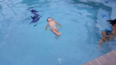 Drowning is the number one leading cause of injury-related deaths in infants and children under the age of five. They can start learning how to swim as young as 6-months of age. Here's a 12 month old swimming across a pool