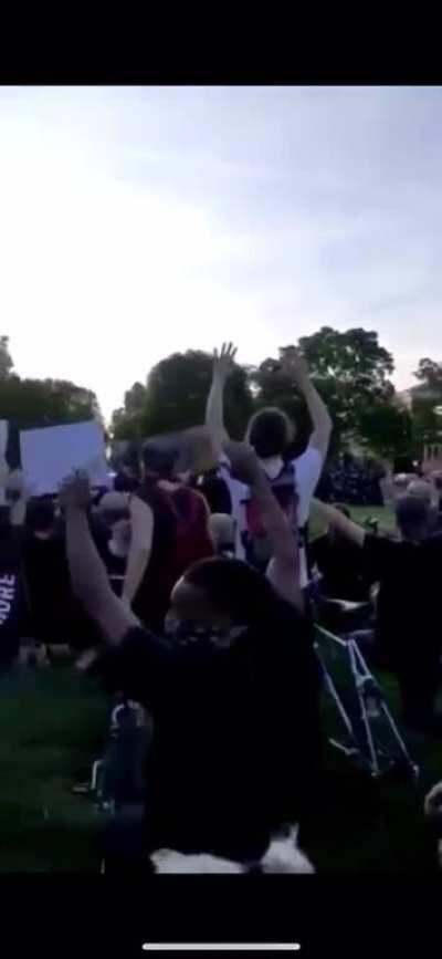 06/01/2020 7:35pm Robert E Lee statue Monument Ave Richmond VA. Peaceful protestors attacked by police with tear gas canisters. Don’t let them change the narrative.