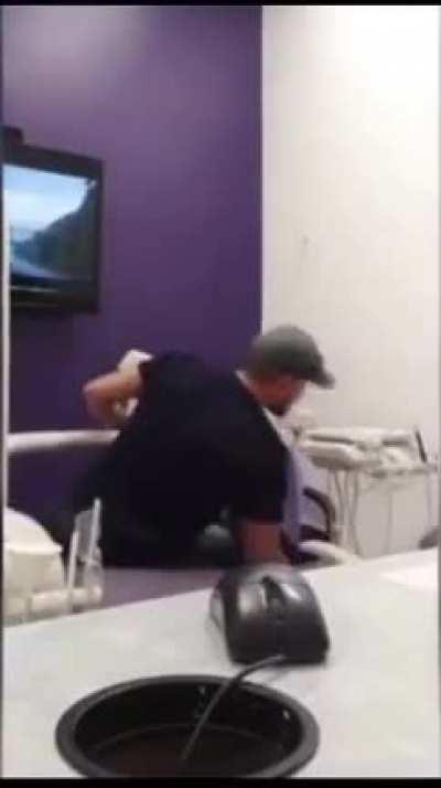 Handstand in Dentist Office