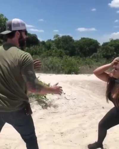 What could go wrong kicking a bottle off someone's head