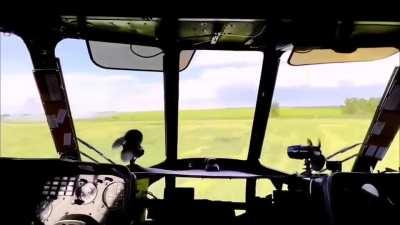 Ukrainian helicopters in action, view from the cockpit