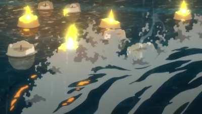 Use of rain drops to convey the speed of the fight - B the beginning