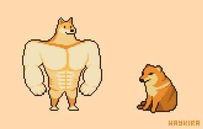 [OC] Le pixel art swole doge and cheems has arrived