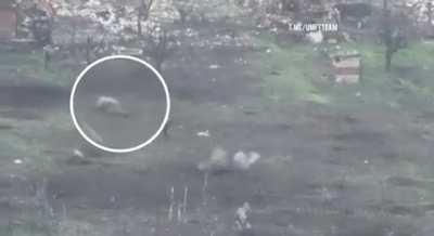 Ukrainian perform incredibly accurate indirect fire using a grenade launcher to hit Russian infantry, Bakhmut