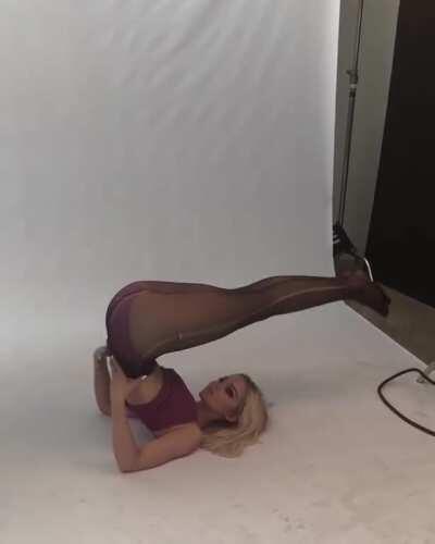 Dove Cameron Showing Her Flexibility