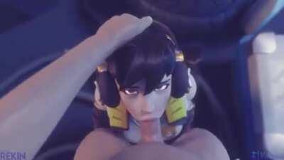 D.Va throatfuck (Rekin3D, Volkor)