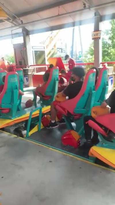 Guy isn’t happy he has to wear a mask at Canada’s wonderland. Cheap shots employee