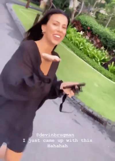 Walking in a see through black shirt | IG | 2022