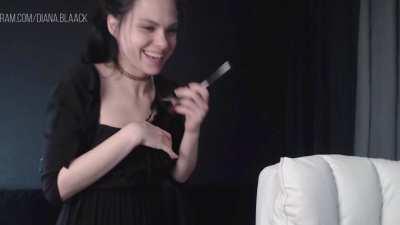 nipslip while cutting dress