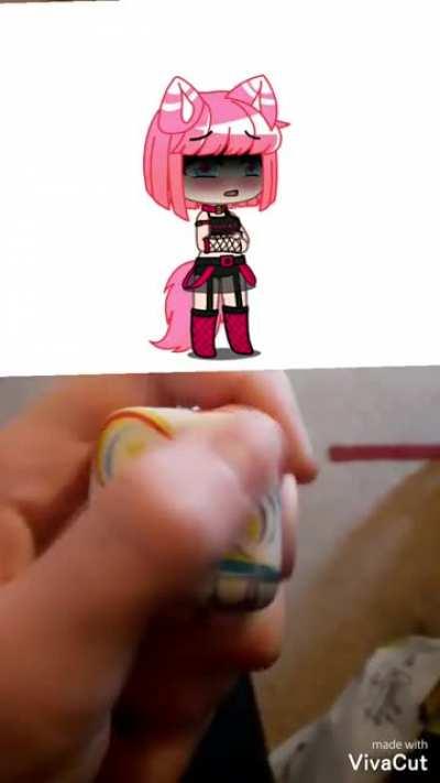 Some kid really just recorded herself playing with a fidget cube and her gacha character getting aroused by it