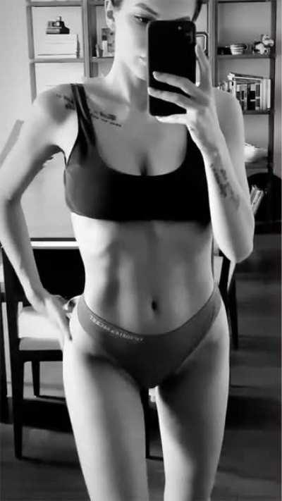 Viki Odintcova - B&W Mirror Selfie Vertical Edit