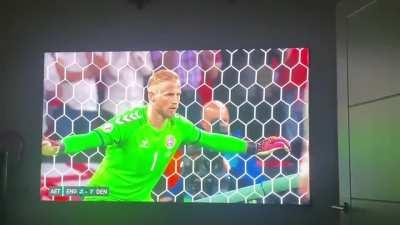 Someone used a laser pointer to distract the Danish goal keeper before the penalty in the EURO Semi Final match today