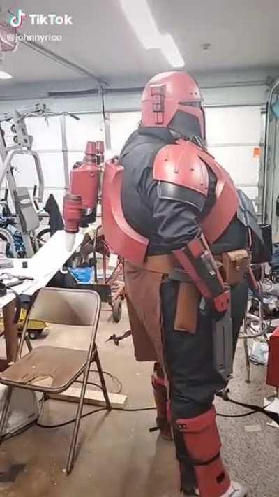 He is a mandalorian 🚀