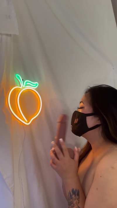 Join me and slap your cock on my Korean face