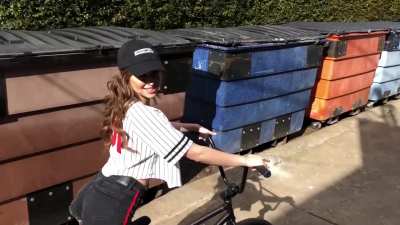 Riley Reid feltup during the Bicycle commercial BTS