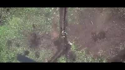 to bomb a Russian soldier from a drone