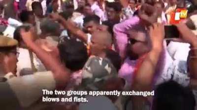 Hindu groups beating people for eating during the eclipse
