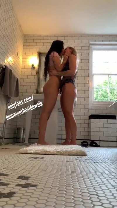 Making out in the bathroom