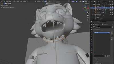 How do I make the lower gums/teeth follow my jaw rig properly?